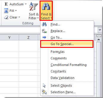 Find and select excel vba